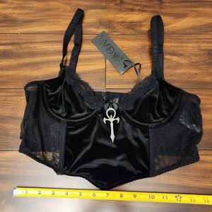 WIDOW Blood Oath Velvet Bra Top With Anhk Size L